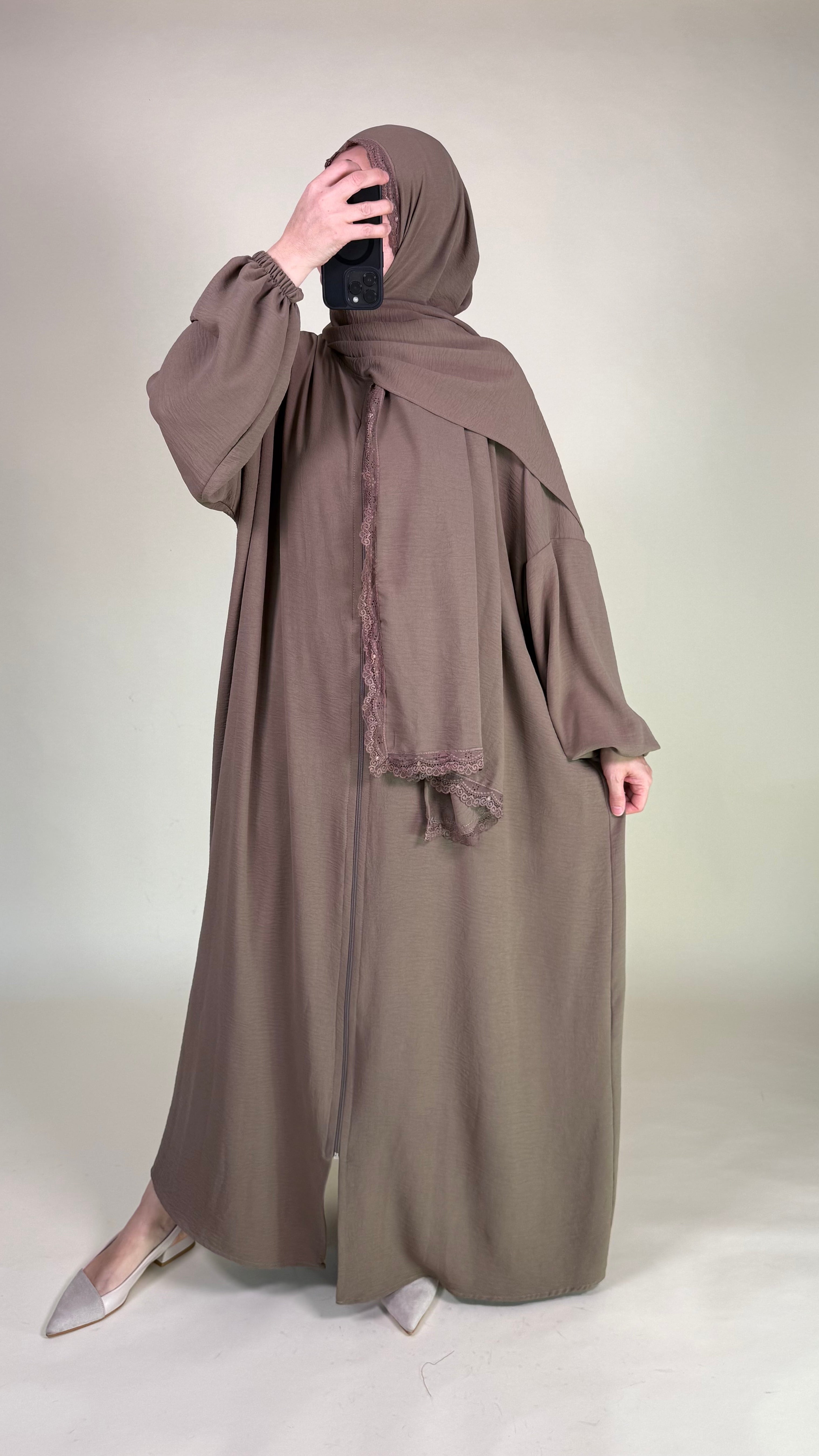 Gebetskleid mit integriertem Schal (Größe)