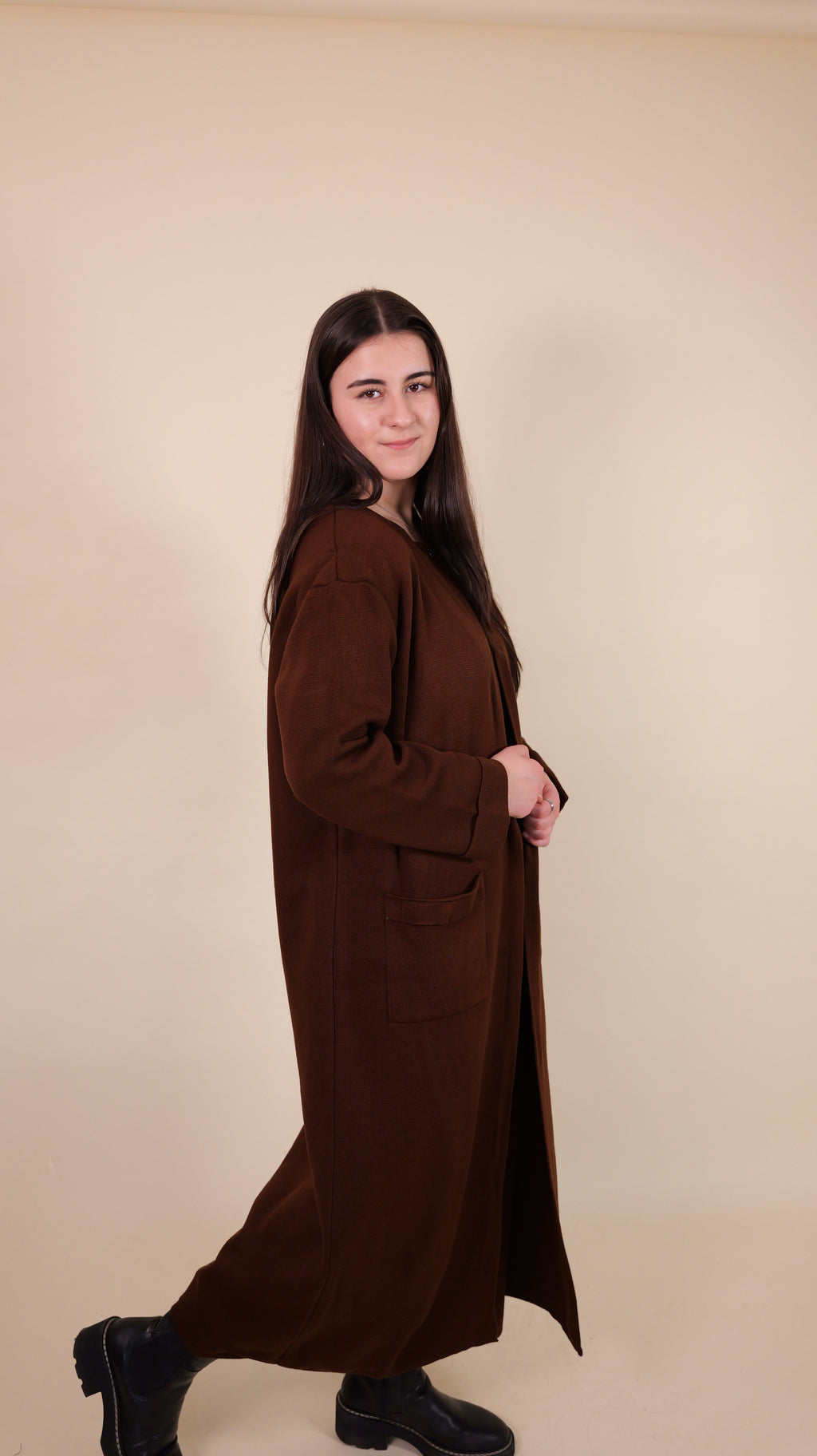 Hazal ärmelloses Strickkleid mit Cardigan