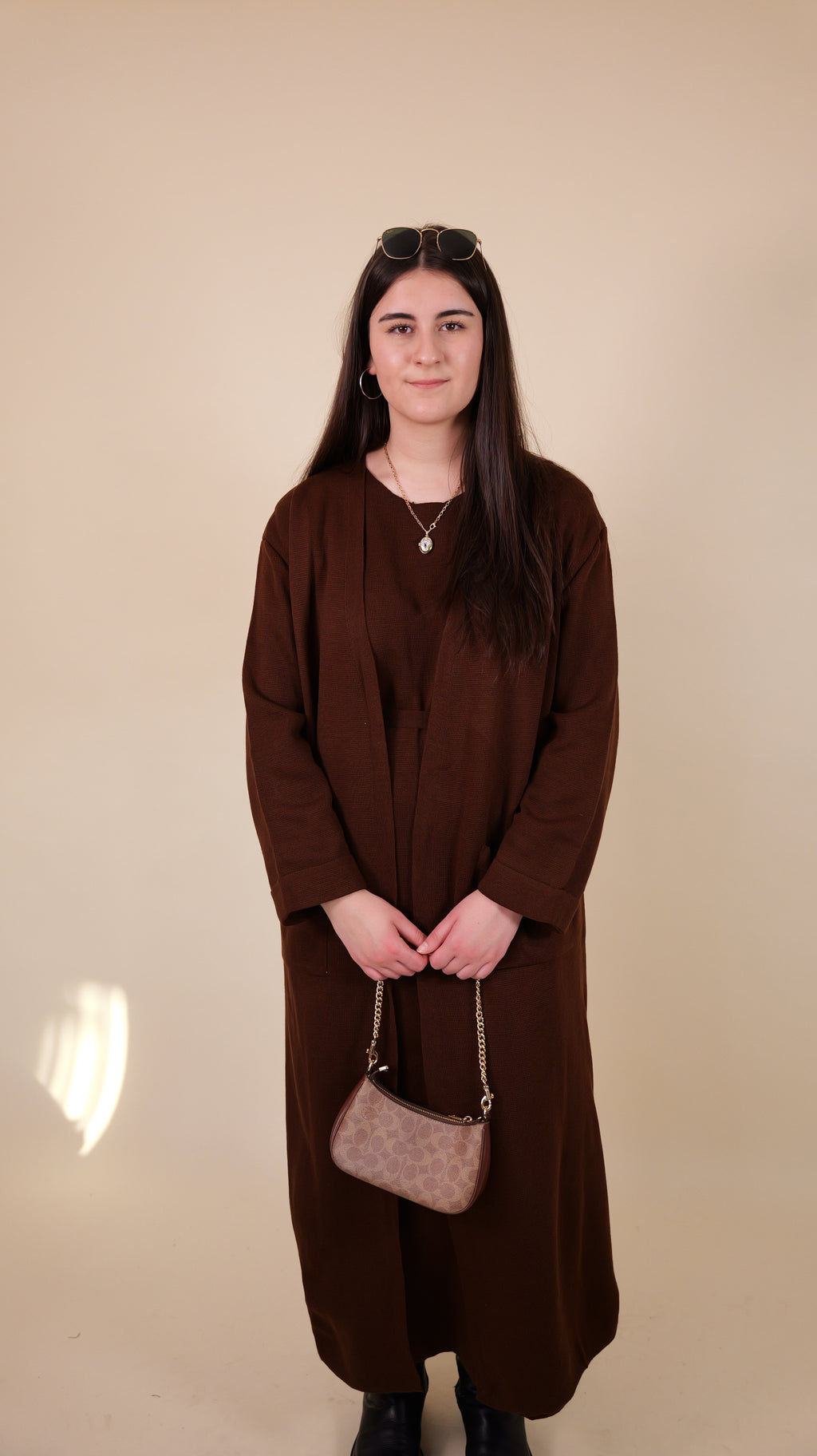 Hazal ärmelloses Strickkleid mit Cardigan