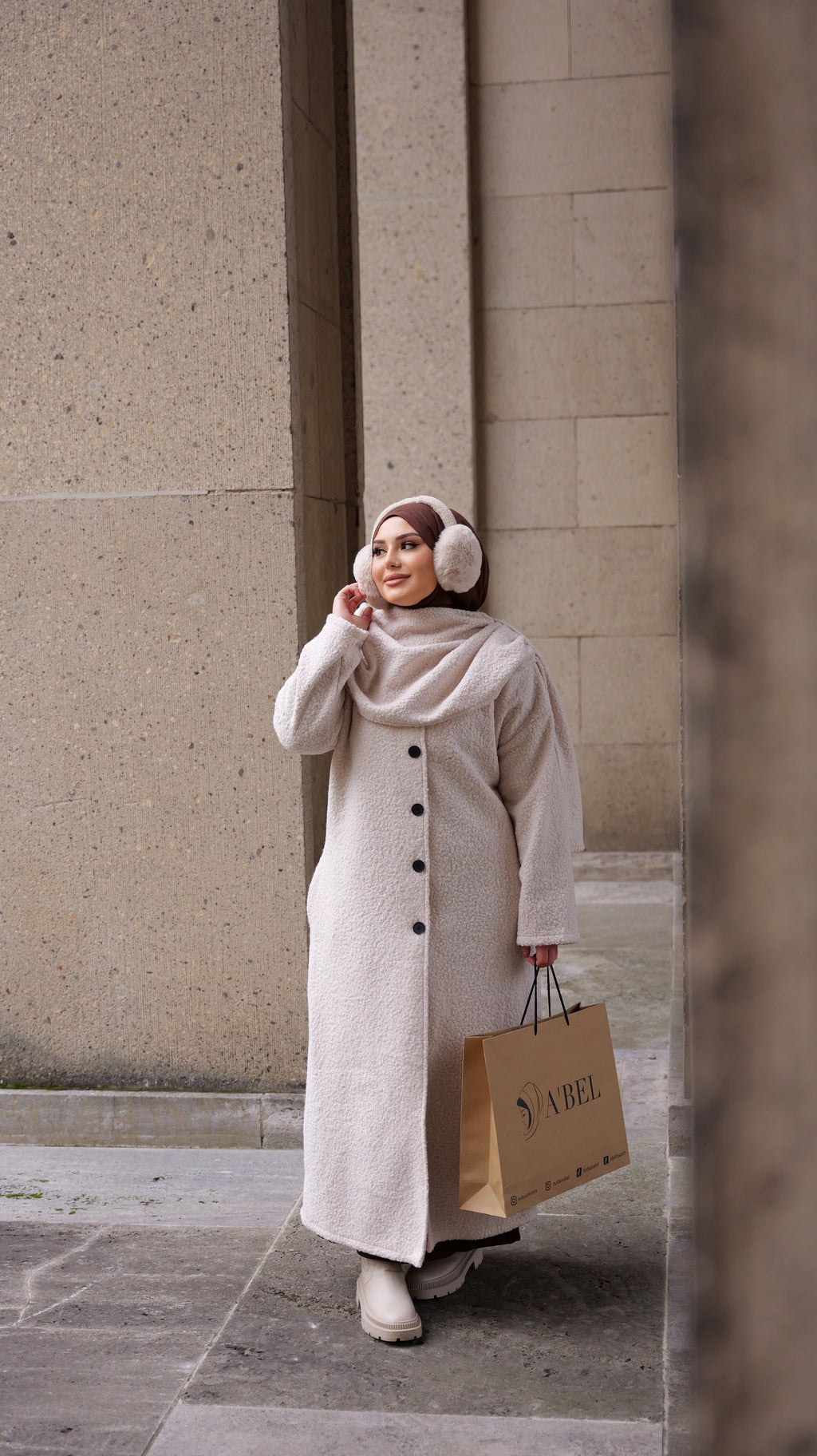 Sera Teddy-Mantel mit Schal